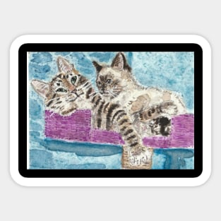 Best Buddies cat friends art Sticker